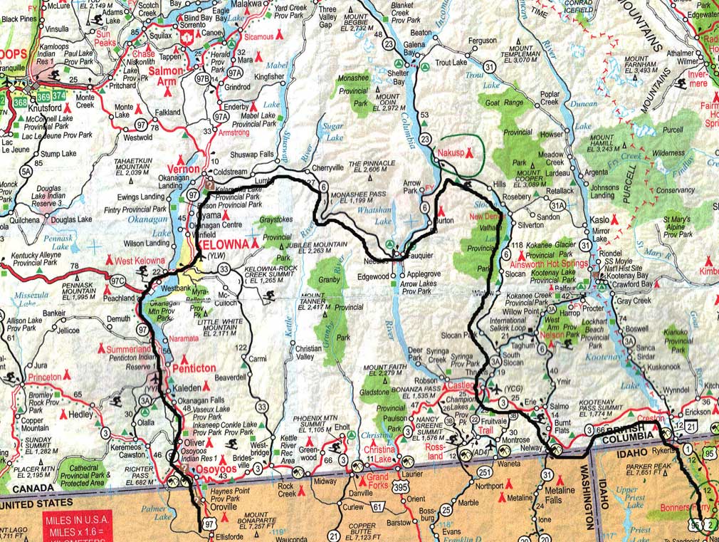 Kootenay Rockies Bcmap 